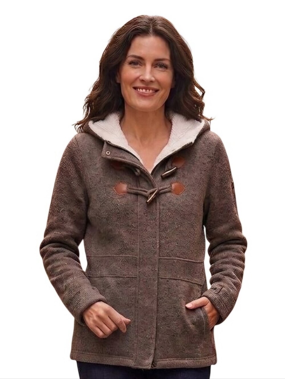 Bench Chilbe Sherpa Jacket Wool Blend Zip Snap Toggle Closure Thumb Holes Size M